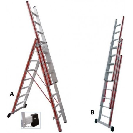 801316 Σκάλα Αλουμινίου Επαγγελματικής χρήσης 3x16