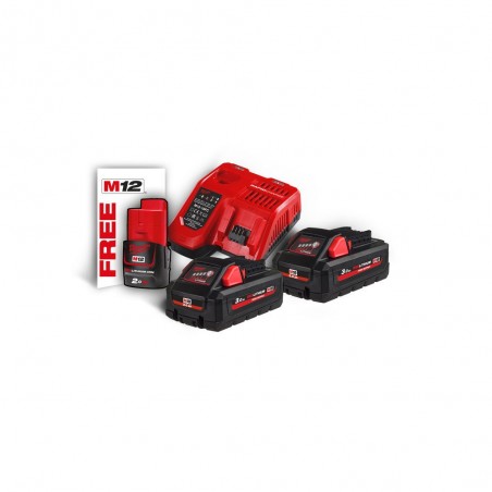 M18 HNRG-302 HIGH OUTPUT™ Σετ 2x3.0Ah Μπαταρίες και Ταχυφορτιστής + Δώρο 1x2.0Ah