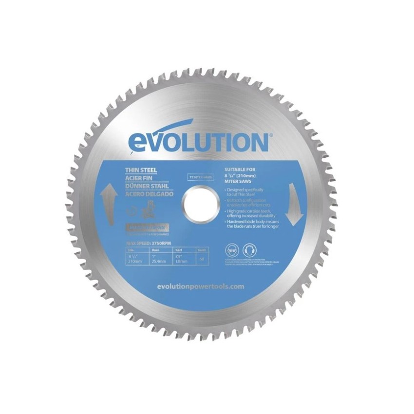 T210TCT-68CS Thin Steel Blade Δίσκος Κοπής Λεπτού Χάλυβα 210mm