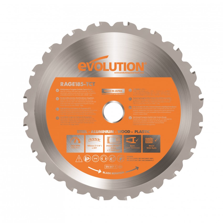 R185TCT-20CS Multiblade Δίσκος Κοπής Πολλαπλών Υλικών 185mm