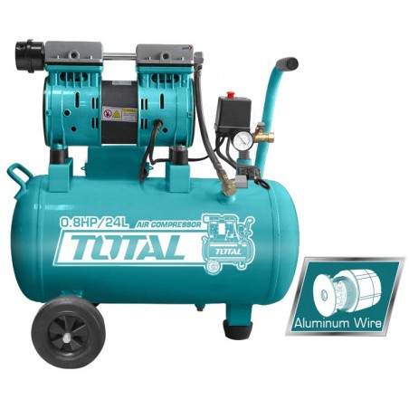 TCS1075241 Αεροσυμπιεστής Χαμηλού Θορύβου Χωρίς Λάδι 24Lt