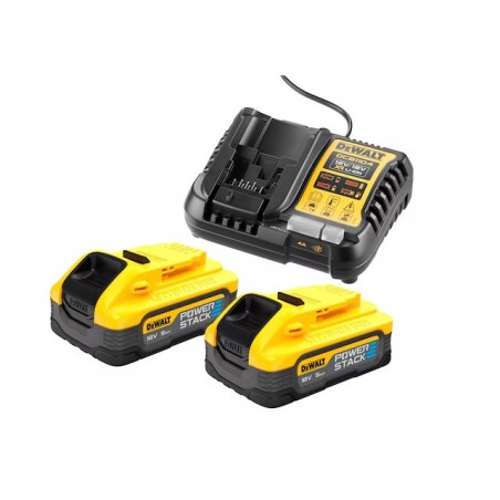 DCB1104H2-QW 18V XR ΚΙΤ 2x5Ah POWERSTACK + Πολυφορτιστής 4A