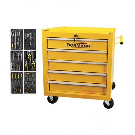 BWR7100SET Εργαλειοφορέας με 5 Συρτάρια & Στοπ - 216 Εργαλεία