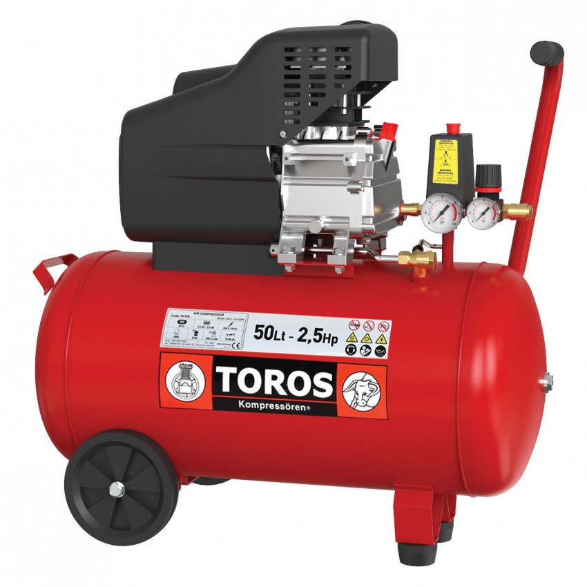 Αεροσυμπιεστής Μονομπλόκ Λαδιού 50Lt / 2,5Hp