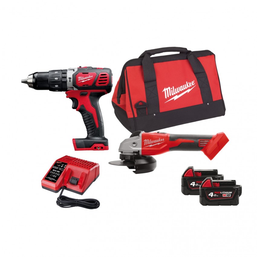 M18 BPPSAG-402B Powerpack Σετ 3929145 Κρουστικό Δραπανοκατσάβιδο & Γωνιακός Τροχός Ø125mm 18V (2x4.0Ah)