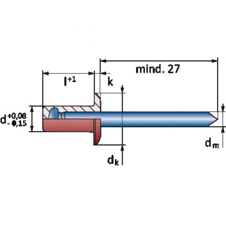 CERTO Με Επίπεδο Κεφάλι Alu/Steel 3,2 x 8