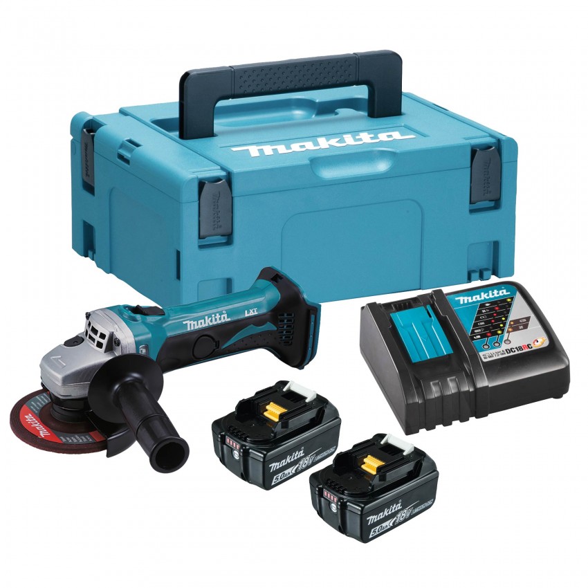 DGA452RTJ Γωνιακός Τροχός Μπαταρίας ∅115mm 18V (2x5.0Ah)