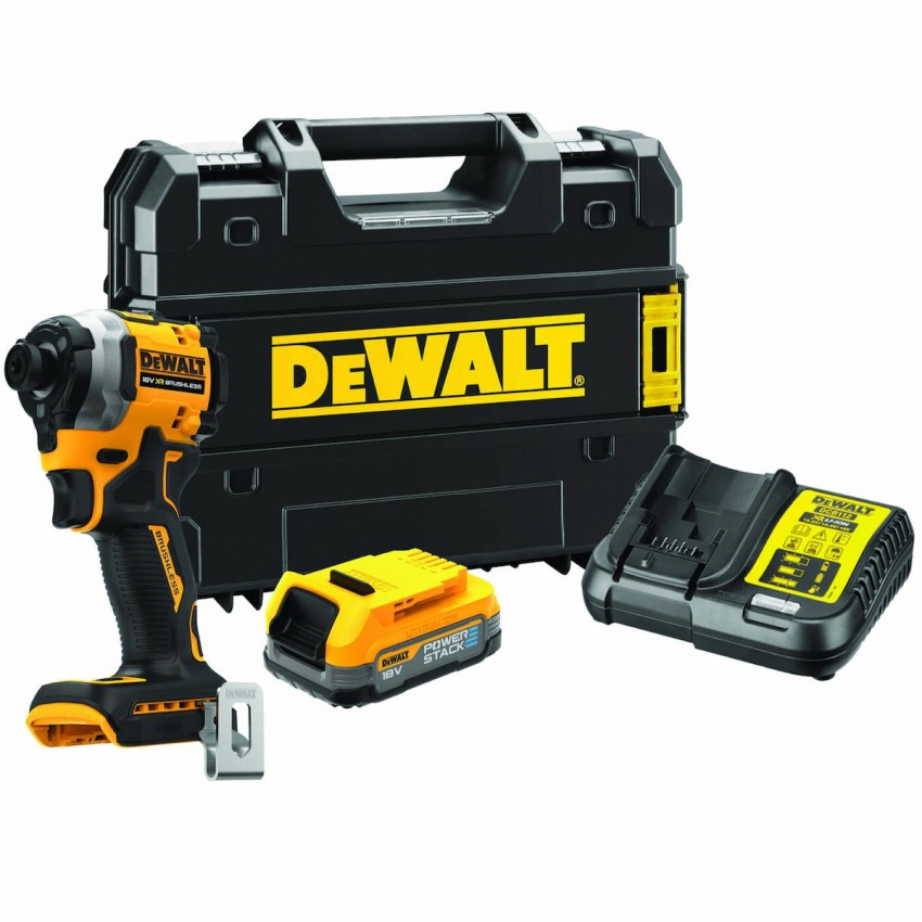DCF850E1T-QW Παλμικό Κατσαβίδι Μπαταρίας Brushless 18V (1x2.0Ah)