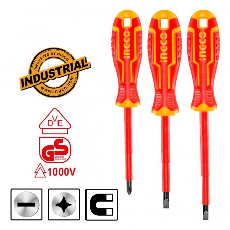 HKISD0308 Σετ Κατσαβίδια Ηλεκτρολόγου VDE - 3 Τεμάχια