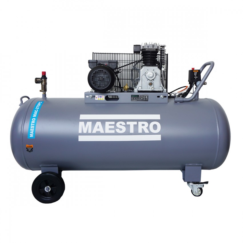 MAC-270PC/1PH Αεροσυμπιεστής Επαγγελματικός με Ιμάντα 1/Φ 270Lt 4.0Hp