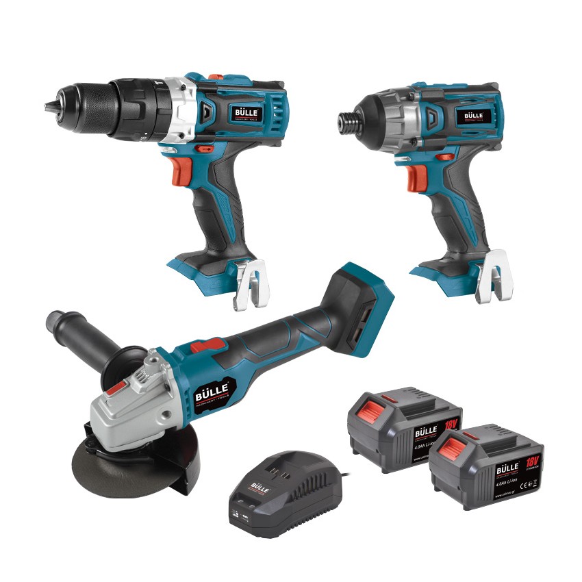 Σετ Δραπανοκατσάβιδο 60Nm & Παλμικό Κατσαβίδι 180Nm & Γωνιακός Τροχός Φ125mm (2x4.0Ah)