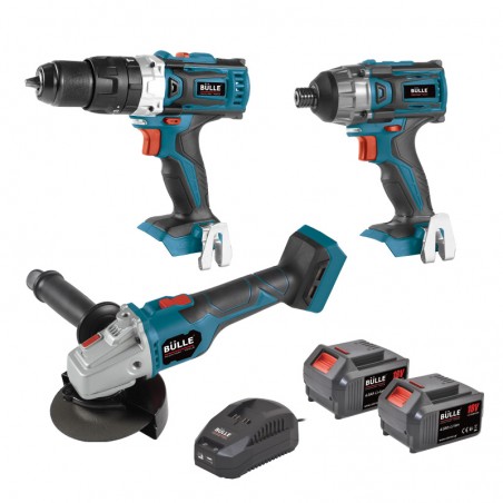 Σετ Δραπανοκατσάβιδο 60Nm & Παλμικό Κατσαβίδι 180Nm & Γωνιακός Τροχός Φ125mm (2x4.0Ah)