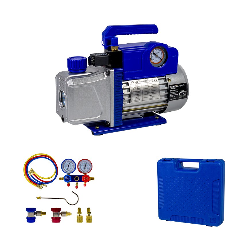 BVP1000 Αντλία Κενού Μονοβάθμια με Σετ Ελέγχου Πίεσης 4 Εξόδων