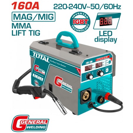 TMGT1601 Ηλεκτροκόλληση Inverter Σύρματος MAG/MIG/MMA/TIG 160A