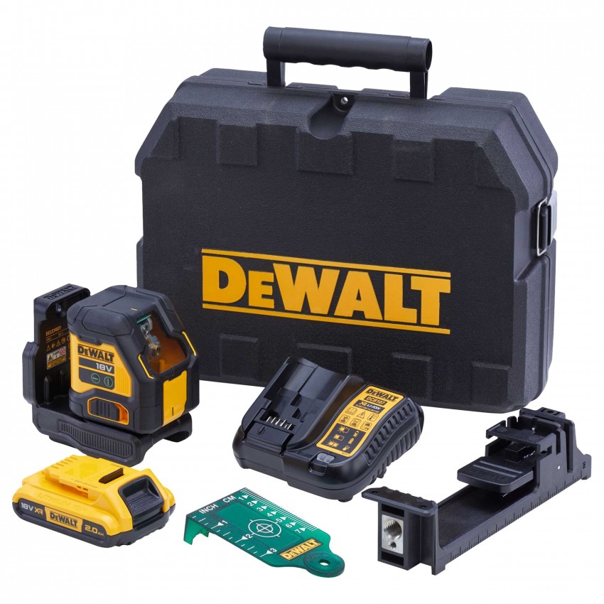 DCLE34021D1 Αλφάδι Laser Σταυρού Πράσινης Δέσμης 18V (1x2.0Ah)