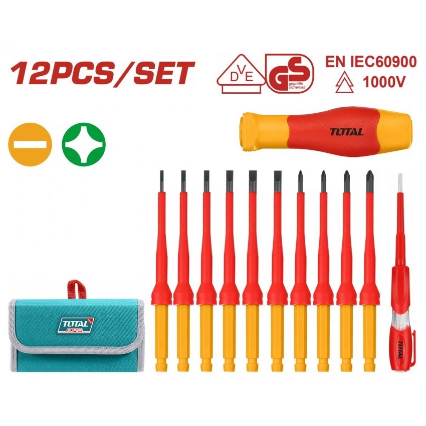 THKISD1201 Σετ Κατσαβίδια Εναλλαγής VDE 1000V 12 Τεμάχια