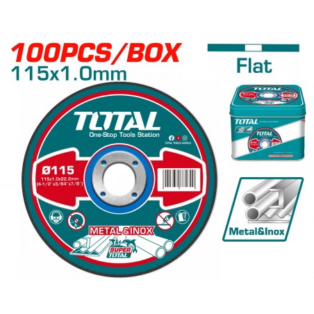TAC210115100 Δίσκοι Κοπής Inox - Μετάλλου 115x1mm - 100 Τεμάχια