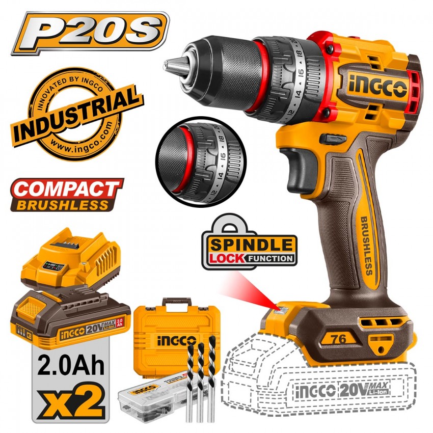 CIDLI20768E Κρουστικό Δραπανοκατσάβιδο Μπαταρίας 20V (2x2.0Ah)