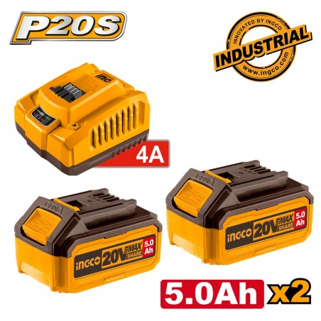 FBCPK2513E Σετ Μπαταρίες 20V (2x5.0Ah) & Φορτιστής 4Α
