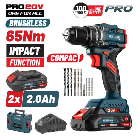 BBP5401X22CA Κρουστικό Δραπανοκατσάβιδο Μπαταρίας 20V (2x2.0Ah)