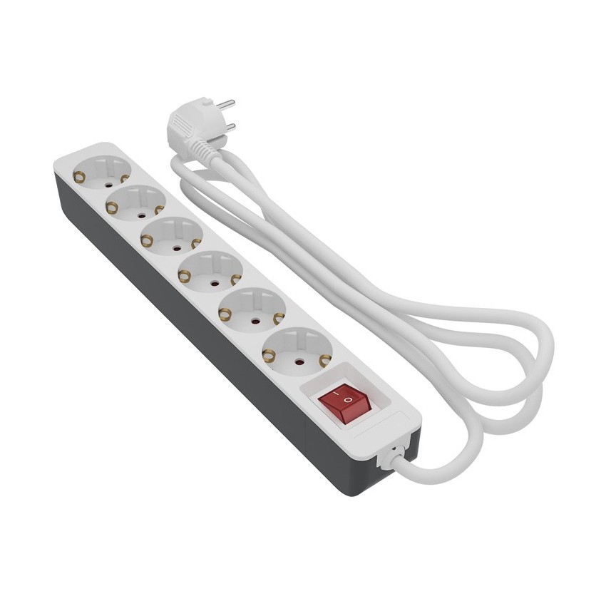 Πολύπριζο με Διακόπτη 6 Θέσεων 3m