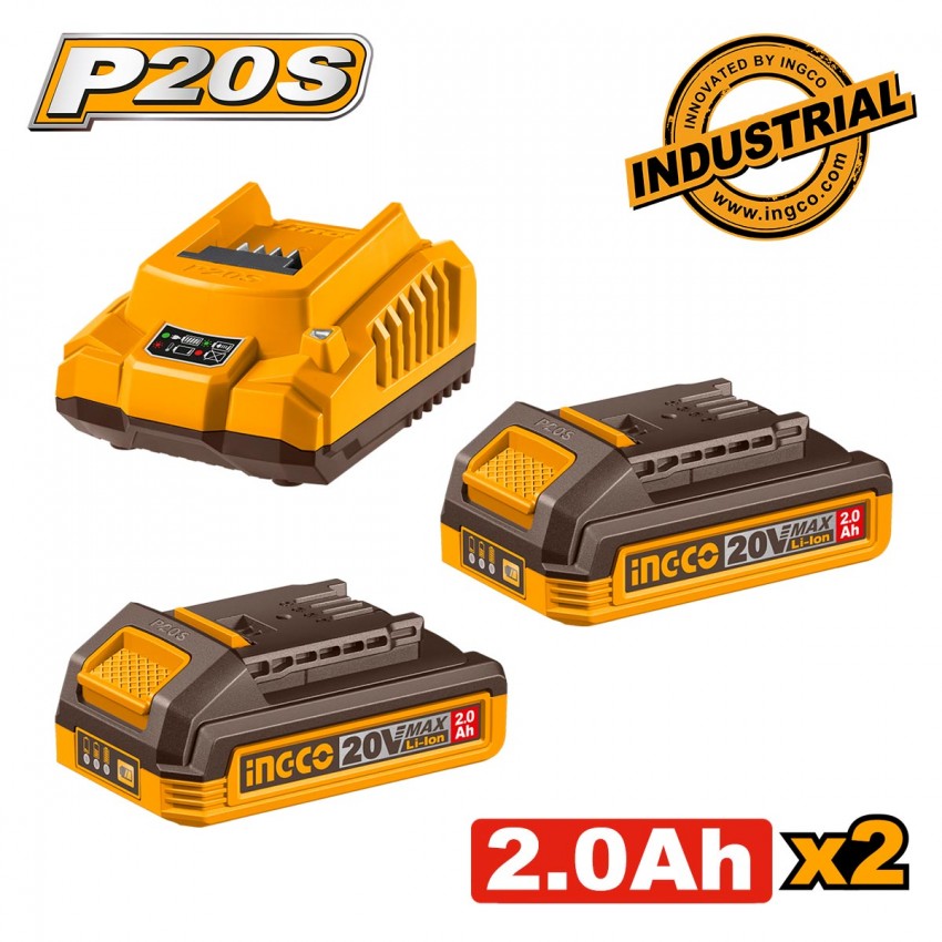 FBCPK2212E Σετ Μπαταρίες 20V (2x2.0Ah) & Φορτιστής 2Α