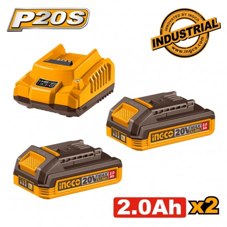 FBCPK2212E Σετ Μπαταρίες 20V (2x2.0Ah) & Φορτιστής 2Α
