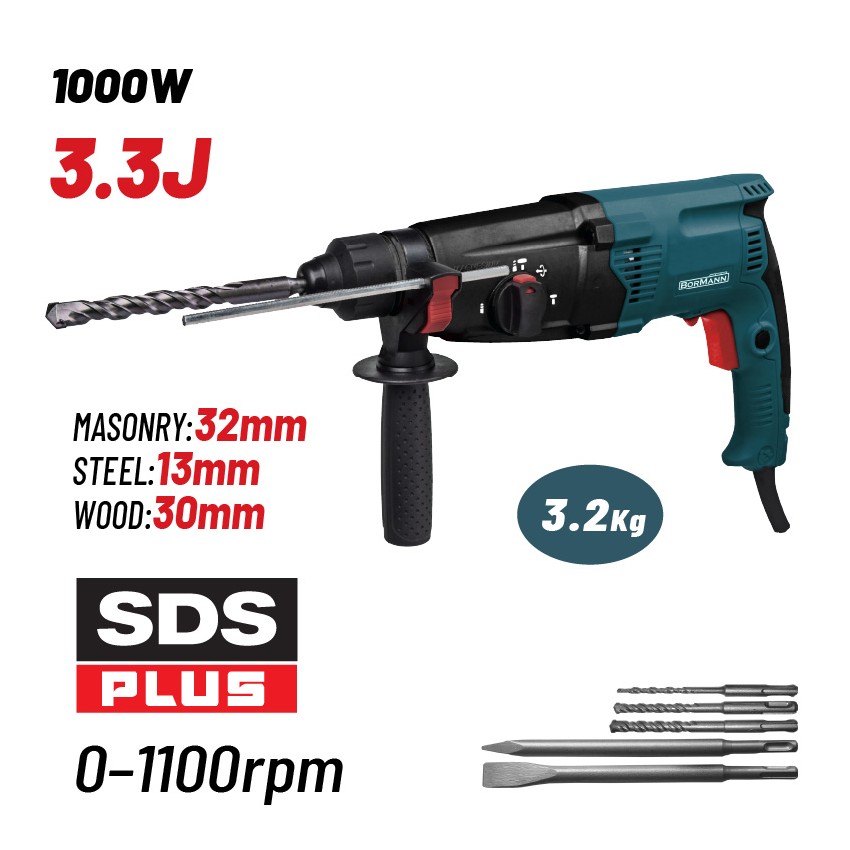 BPH3015 Σκαπτικό Περιστροφικό Πιστολέτο SDS-PLUS 3.3J 1000W