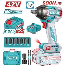 TIWLI42602E Επαγγελματικό Μπουλονόκλειδο 42V 600Nm (2x2Ah)