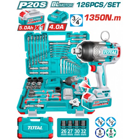 THKTHP31262 Σετ Μπουλονόκλειδο Μπαταρίας 20V 1350Nm (1x5.0Ah)