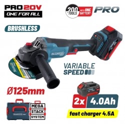 BBP3651X44CA Γωνιακός Τροχός Ρυθμιζόμενος 20V (2x4.0Ah)