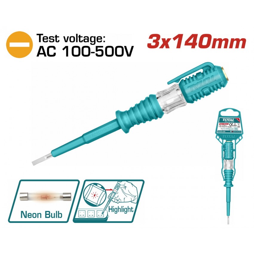 THT291408 Δοκιμαστικό Κατσαβίδι 3x140mm