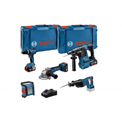 Σετ Κρουστικό Δραπανοκατσάβιδο & Πιστολέτο & Τροχός & Σπαθόσεγα & Φακός Μπαταρίας 18V (3x5.0Ah)