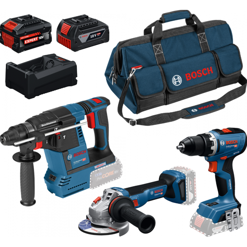 Σετ 3 εργαλείων GSR 18V-65 & GWS 18V-11 & GBH 18V-26 18V (1x5.0Ah,1x5.5Ah)