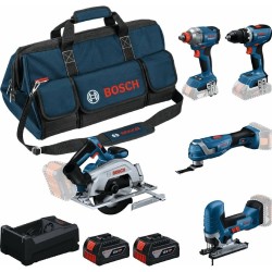 Σετ 5 εργαλείων GSR 18V-65 & GDX 18V-285 & GKS 18V-57-2 & GOP 18V-34 & GST 18V-125 S 18V (2x5.0Ah)