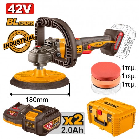 APLI42182E Αλοιφαδόρος Μπαταρίας Φ180mm 42V (2x2.0Ah)
