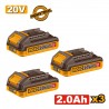 COSLI240311E Σετ Μπαταρίες 20V 2.0Ah 3 Τεμάχια