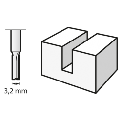 (650) Φρέζα διαμόρφωσης (HSS) 3,2 mm