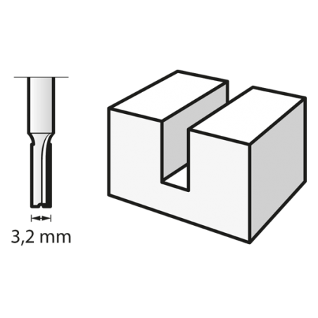 (650) Φρέζα διαμόρφωσης (HSS) 3,2 mm