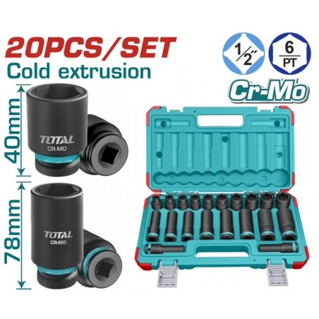 THKISD12203L Σετ Καρυδάκια Αέρος Εξάγωνα 1/2'' 20 Τεμάχια