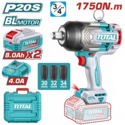 TIWLI20175E Μπουλονόκλειδο Μπαταρίας 20V (2x8Ah)
