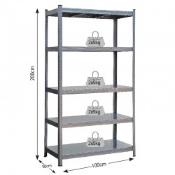 Ραφιέρα Μεταλλική με 5 Ράφια 265kg