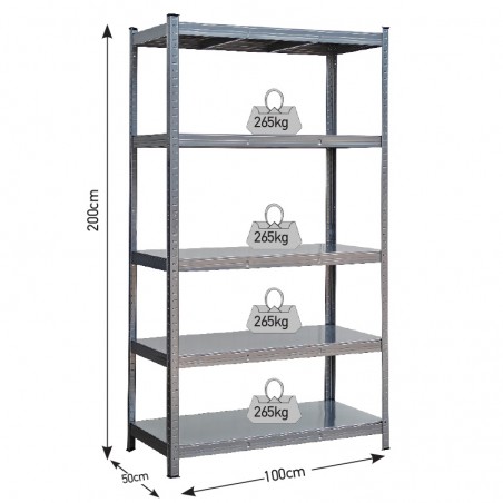 Ραφιέρα Μεταλλική με 5 Ράφια 265kg