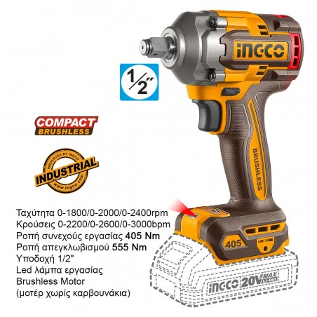 CKLI20286E Σετ Κρουστικό Compact Δραπανοκατσάβιδο & Μπουλονόκλειδο Μπαταρίας 20V (2x2.0Ah)