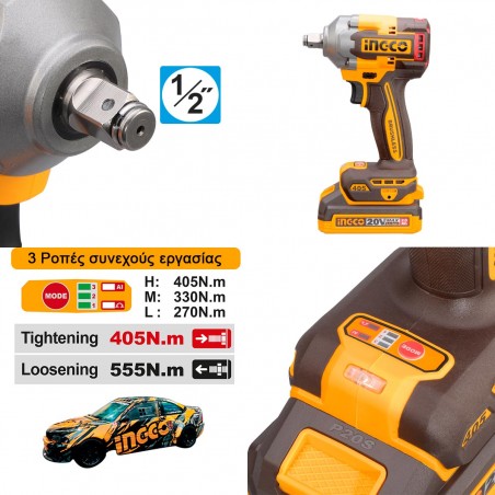 CKLI20286E Σετ Κρουστικό Compact Δραπανοκατσάβιδο & Μπουλονόκλειδο Μπαταρίας 20V (2x2.0Ah)