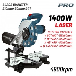 BDX2135 Φαλτσοπρίονο Φ210x30mm 24T 1400W