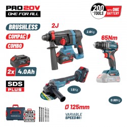 BBP5436X44T3CA Σετ Κρουστικό Δραπαν/βιδο & Γωνιακός Τροχός & Πνευματικό Πιστολέτο 20V (2x4.0Ah)