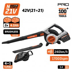 EC1715X44 Brushless Φυσητήρας Απορροφητήρας Μπαταρίας 42V (2x4.0Ah)