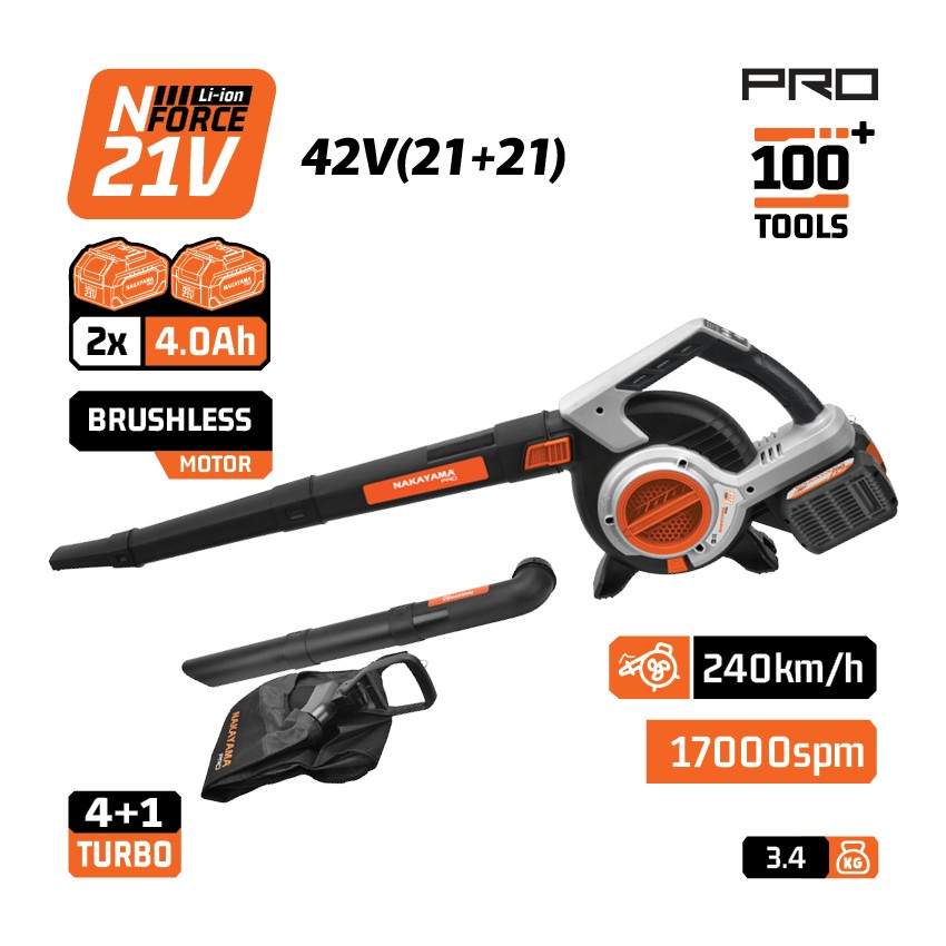 EC1715X44 Brushless Φυσητήρας Απορροφητήρας Μπαταρίας 42V (2x4.0Ah)