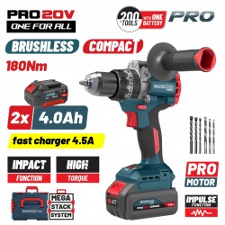 BBP5461X44CA  Κρουστικό Δραπανοκατσάβιδο Μπαταρίας Brushless 20V (2x2.0Ah)